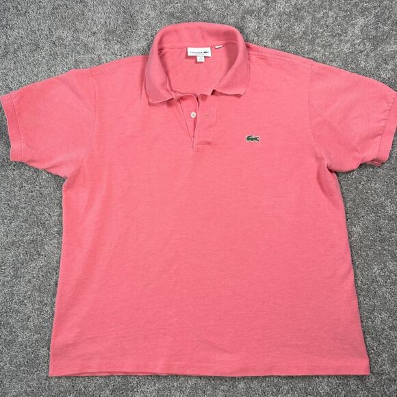 Lacoste Polo Shirt Size 6 Pink Salmon Classic Fit Short Sleeve Casual Top Men XL - Picture 1 of 6